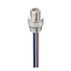 M12 Power Receptacle Connector: Male, front mount (positionable), 5-pin(4+FE), L-coded, shielded, silver housing, 50 V AC / 60 V DC, 16 A - RSP6S 5L-034 - Belden Inc.