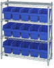 Open Wire Shelving, 4Shelves, 15Bin, Blu; Shelving Unit Type Quantum Storage - 44AC8118 - Newark, An Avnet Company