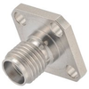 SMA Female (Jack) Connector Field Replaceable 4 Hole Flange (Panel Mount) 0.02 inch Pin, .340 inch Hole Spacing with Metal Contact Ring - FMCN1620 - Fairview Microwave Inc.