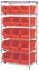 Open Wire Shelving, 6Shelves, 15Bin, Red; Shelving Unit Type Quantum Storage - 44AC8239 - Newark, An Avnet Company