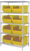 Open Wire Shelving, 5Shelves, 8Bins, Yel; Shelving Unit Type Quantum Storage - 44AC8171 - Newark, An Avnet Company