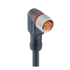 M8 Standard Sensor/Actuator Single-Ended Cordset: Female, angled, 3-pin, A-coded, translucent body, 50 V AC / 60 V DC, 4 A; PUR black cable, 3-wires, 0.25 mm² - RKMWV 3-418 - Belden Inc.