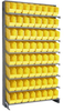 Sloped Rack, 8Shelves, 64Bins, Yellow; Shelving Unit Type Quantum Storage - 44AC6533 - Newark, An Avnet Company