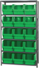 Open Shelving, 6Shelves, 15Bins, Green; Shelving Unit Type Quantum Storage - 44AC5684 - Newark, An Avnet Company