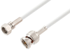 75 Ohm SMC Plug to 75 Ohm BNC Male Cable 48 Inch Length Using 75 Ohm PE-B159-WH White Coax - PE39260/WH-48 - Pasternack