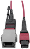 MTP/MPO Parallel Optics Base-8 Migration Fiber Adapter, Polarity A to B, 12 Fiber, 40 / 100 GbE, OM4 M/F, Magenta, 8 in. -- N846-08N-A2B - Image