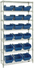 Open Wire Shelving, 7Shelves, 18Bin, Blu; Shelving Unit Type Quantum Storage - 44AC8618 - Newark, An Avnet Company