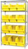 Open Wire Shelving, 5Shelves, 12Bin, Yel; Shelving Unit Type Quantum Storage - 44AC8149 - Newark, An Avnet Company