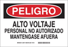 Brady B-401 Polystyrene Rectangle White Electrical Safety Sign - 10 in Width x 7 in Height - Language Spanish - 38707 - 754473-38707 - R. S. Hughes Company, Inc.