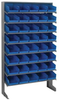 Sloped Rack, 8Shelves, 40Bins, Blue; Shelving Unit Type Quantum Storage - 44AC6502 - Newark, An Avnet Company