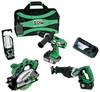 Hitachi HXP 18-Volt Lithium-Ion Cordless 4-Tool Combo Kit - Model KC18DBL - Air Compressors Direct