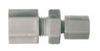 Compression fittings, Reducing union, White PP, 1/4 x 1/8