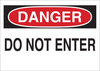 Brady B-836 Polypropylene Rectangle White Restricted Area / No Trespassing Sign - 24 in Width x 18 in Height - TEXT: DANGER DO NOT ENTER - 78013 - 754476-78013 - R. S. Hughes Company, Inc.