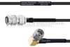 SMA Male to RA SMA Male MIL-DTL-17 Cable M17/119-RG174 Coax in 100 cm -- FMHR0106-100CM -Image