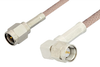 SMA Male to SMA Male Right Angle Cable 6 Inch Length Using 95 Ohm RG180 Coax, RoHS - PE3352LF-6 - Pasternack