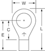 3M Scotchlok Yellow Brazed Non-Insulated Brazed Ring Terminal M10-38R/SX - 0.96 in Length - 0.54 in Wide - 0.135 in Inside Diameter - 3/8 in Stud - 051128-58982 - R. S. Hughes Company, Inc.