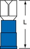 3M Scotchlok Blue Butted Vinyl Butted Quick-Disconnect Terminal MVI14-187DFK - 0.77 in Length - 0.08 in Inside Diameter - 054007-69579 - R. S. Hughes Company, Inc.
