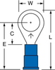 3M Scotchlok Blue Brazed Vinyl Brazed Ring Terminal MV14-516R/SX - 1.08 in Length - 0.47 in Wide - 0.09 in Inside Diameter - 5/16 in Stud - 051128-58961 - R. S. Hughes Company, Inc.