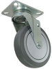 Swivel Caster - Gray Soft Rubber Wheel - Model K3 - K3RF4x1-1/4-S3 - Caster City, Inc.