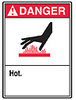 ANSI Sign, Danger-Hot, 10