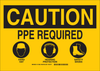 Brady B-401 Polystyrene Rectangle Yellow Personal Protection Equipment (PPE) Sign - 14 in Width x 10 in Height - 131964 - 754473-82949 - R. S. Hughes Company, Inc.