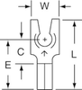 3M Scotchlok Red Locking Butted Non-Insulated Butted Fork & Spade Terminal MU18-6FLX - 0.68 in Length - 0.25 in Fork Width - #6 Stud - 051128-59015 - R. S. Hughes Company, Inc.