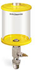 Yellow Color Key, Clear View Single Feed Manual Lubricator, 1 qt Pyrex Reservoir, 1/2” Male NPT - B5161-032PB4YW - Oil-Rite Corp.