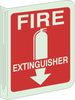 Brady Bradyglo B-347 Polyester / Polystyrene Fire Equipment Sign - 9 in Width x 12 in Height - Glow in the Dark - TEXT: FIRE EXTINGUISHER - 94044 - 754476-94044 - R. S. Hughes Company, Inc.