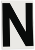 Brady Toughstripe B-514 Black Indoor Polyester Letter Label - 6 in Width - 8 in Height - 8 in Character Height - Printed Msg = N - 121769 - 754473-70992 - R. S. Hughes Company, Inc.