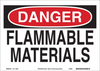 Brady B-586 Paper Rectangle White Chemical, Biohazard, Hazardous & Flammable Material Sign - 14 in Width x 10 in Height - TEXT: DANGER FLAMMABLE MATERIALS - 116000 - 754473-18643 - R. S. Hughes Company, Inc.