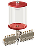 Red Color Key, Clear View Multiple Feed Electro Lubricator, 1/2 gal Pyrex Reservoir, 11 Feeds, 1/8