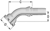 Two-Piece Fittings, Standard Inserts, International End Configurations - Komatsu 45º O-Ring Flange - A Series - A-1010-KF45 - Kuriyama of America, Inc.