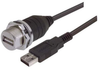 USB Cable, Shielded Waterproof Panel Mount Type A Female - Standard Type A Male, 5.0m - MUS2A00012-5M - MilesTek Corporation