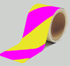 Warning Stripe & Check Tape (B-950; Magenta and Yellow; (magenta & yellow diagonal stripes)) - 754476-55312 - R. S. Hughes Company, Inc.