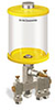 Yellow Color Key, Clear View Multiple Feed Manual Lubricator, 1 qt Pyrex Reservoir, 3 Feeds, 1/8