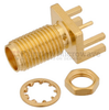 SMA Female (Jack) Bulkhead PCB Connector .062 inch End Launch, .250 inch Diameter .030 inch Diameter, Solder - FMCN1188 - Fairview Microwave Inc.