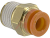 Fitting, Pneumatic, straight male, metal body, 1/4NPT port, 1/4 tube OD -- 70070335