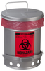 Justrite Soundgard Silver Steel 6 gal Safety Can - 15 7/8 in Height - 11 7/8 in Overall Diameter - 697841-12719 - 697841-12719 - R. S. Hughes Company, Inc.