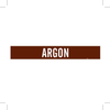 Brady B-946 White on Brown Vinyl Self-Adhesive Pipe Marker - 2 1/4 in Height - 2 in Character Height - 14 in Length - Printed Msg = ARGON - 7322-1 - 754473-66705 - R. S. Hughes Company, Inc.