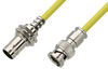 75 Ohm BNC Male to 75 Ohm BNC Female Bulkhead Cable 24 Inch Length Using 75 Ohm PE-B159-YW Yellow Coax - PE38132/YW-24 - Pasternack
