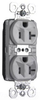 Duplex/Single Receptacle - PTTR5362-GRY - Hubbell Wiring Device-Kellems