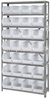 Storage Shelving with Bins - QSBU-240CL - Simplastics