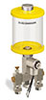 Yellow Color Key, Clear View Multiple Feed Electro Lubricator, 1 pt Acrylic Reservoir, 2 Feeds, 1/8