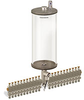 Levelux Clear View Multiple Feed Electro Lubricator, 1 gal Acrylic Reservoir, 22 Feeds, 1/4” OD Tube Outlets, 24VDC - B5177-128AB22024D1W - Oil-Rite Corp.