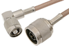 N Male to Reverse Polarity TNC Male Right Angle Cable 24 Inch Length Using RG400 Coax - PE36283-24 - Pasternack