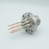 MS High Current Series, Multipin Feedthrough, 8 Pins, 700 Volts, 23 Amps per Pin, 0.094″ Copper Conductors, 2.75″ Conflat Flange - A0757-1-CF - MPF Products, INC.