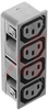 Ganged Outlet; Snap-in; 10 A; 250 VAC; 10 Megohms (Min.) @ 500 VDC; Black - 70080792 - Allied Electronics, Inc.