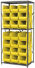 Akro-Mils Akrobin 6500 lb Adjustable Yellow Gray Powder Coated Steel 22 ga Open Adjustable Fixed Shelving System - 24 Bins - 6500 lb Total Capacity - AS2479287 YELLOW - AS2479287 YELLOW - R. S. Hughes Company, Inc.