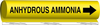 Brady B-689 Black on Yellow Polyester Wrap-Around Pipe Marker - 8 in Width - 1/2 in Character Height - 5 in Length - Printed Msg = ANHYDROUS AMMONIA with Right Arrow - 5631-O - 754476-56412 - R. S. Hughes Company, Inc.