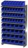 Akro-Mils 400 lb Blue Gray Powder Coated Steel 16 ga Single Sided Fixed Rack - 36 3/4 in Overall Length - 50 Bins - Bins Included - APRSAST BLUE -- APRSAST BLUE - Image
